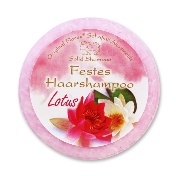 Festes Haarshampoo mit Schafmilch 58g in Folie, Lotus 