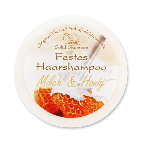 Festes Haarshampoo mit Schafmilch 58g in Folie, Milch & Honig 