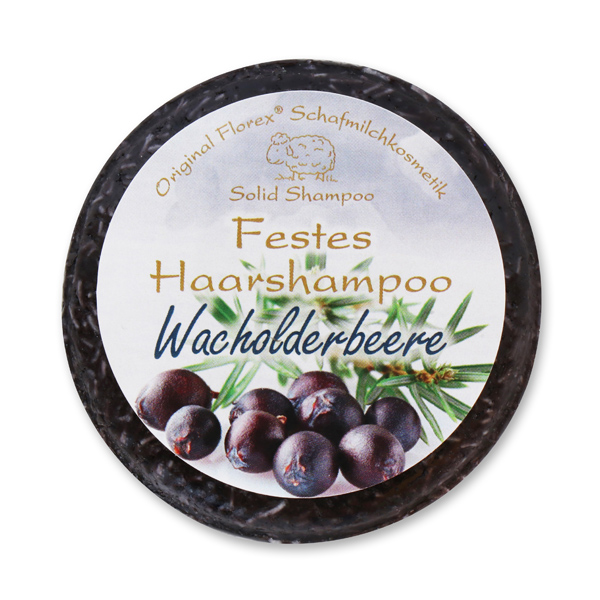 Festes Haarshampoo mit Schafmilch 58g in Folie, Wacholderbeere 