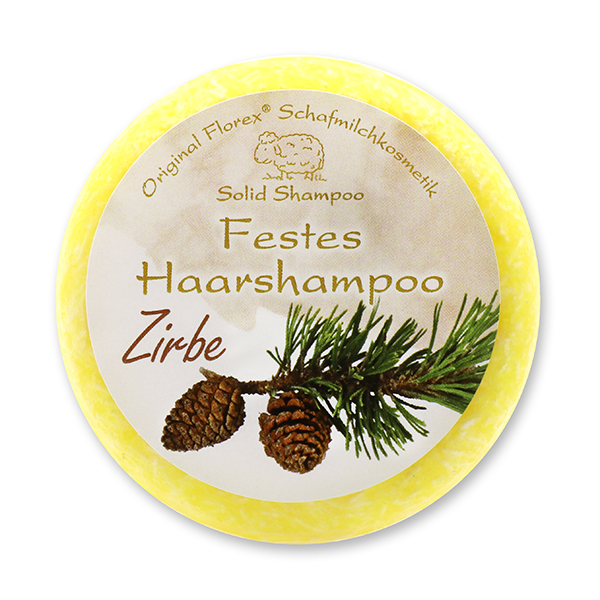 Festes Haarshampoo mit Schafmilch 58g in Folie, Zirbe 