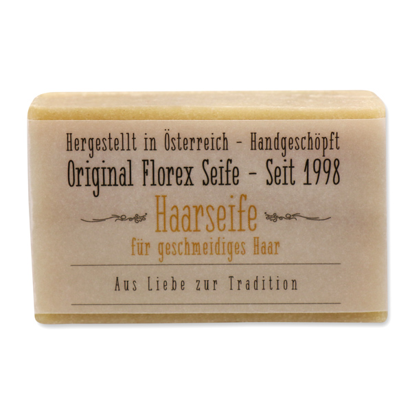 Spezialseife kaltgerührt 100g transparentes Papier, Haarseife 