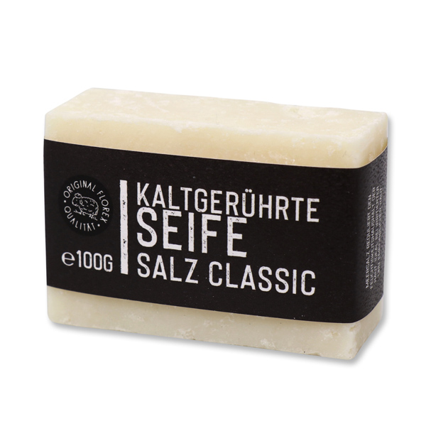 Kaltgerührte Spezialseife 100g "Black Edition", Salzseife Classic 