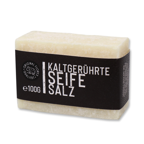 Kaltgerührte Spezailseife 100g "Black Edition", Salzseife ohne Parfum 