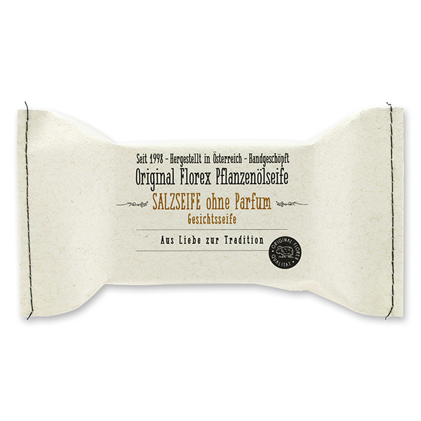 Cold-stirred special soap 100g, packed in a stitched paper bag, Salt without perfume 