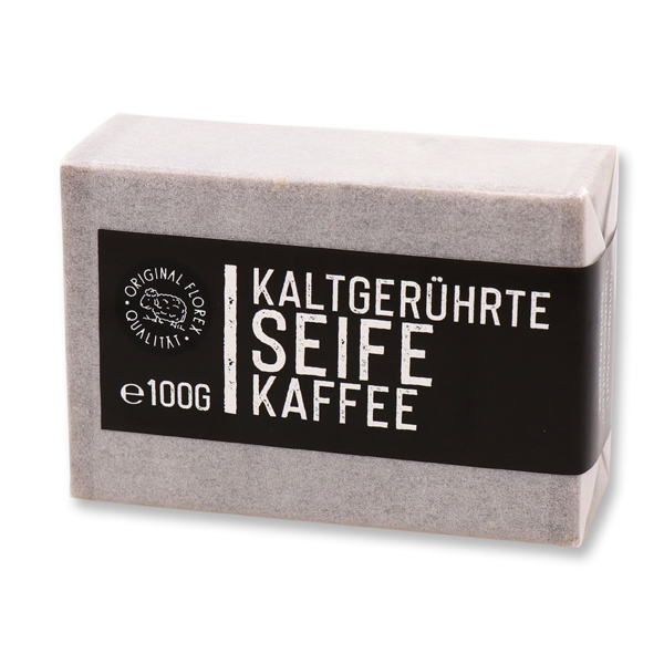 Cold-stirred soap 100g "Black Edition" white, Coffee 