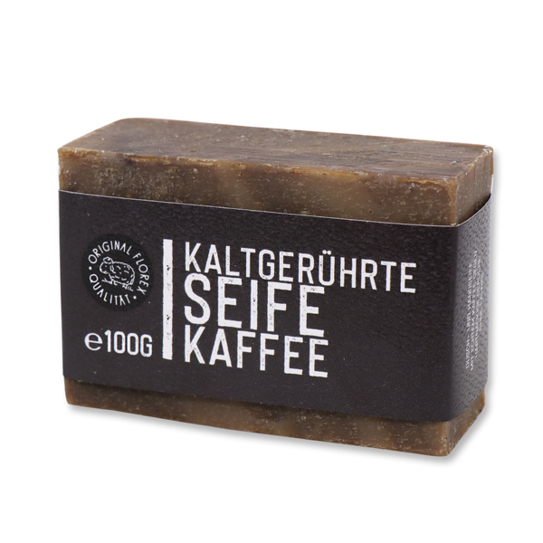 Kaltgerührte Spezailseife 100g "Black Edition", Kaffeeseife 