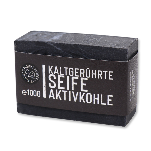 Kaltgerührte Spezialseife 100g "Black Edition", Aktivkohle 