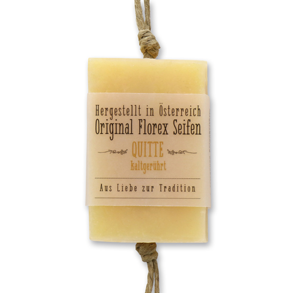 Cold-stirred soap 90g hanging, with transparent paper, Quince 