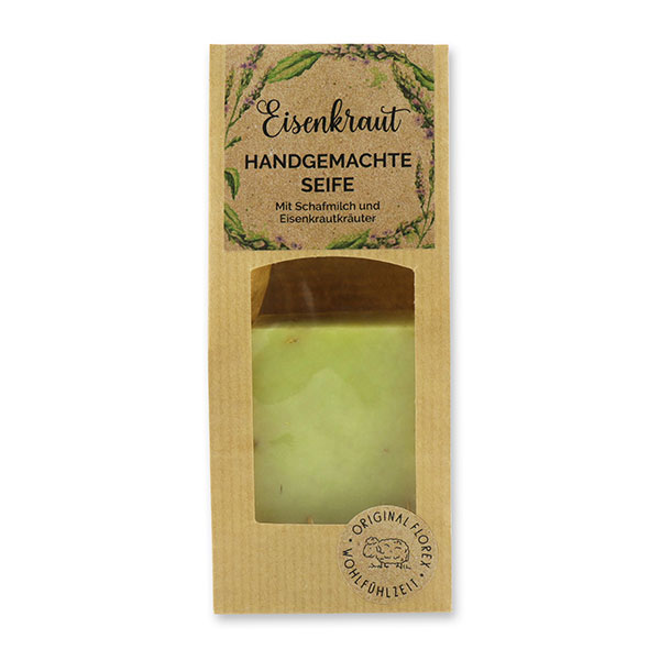 Cold-stirred soap with sheep milk 100g in a brown bag "feel-good time", Verbena 