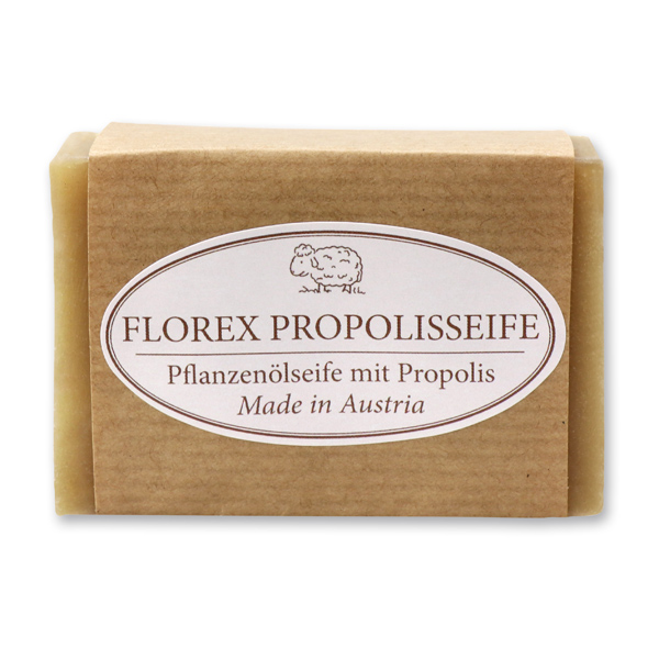 Cold-stirred plant soap 100g with brown paper, Propolis 