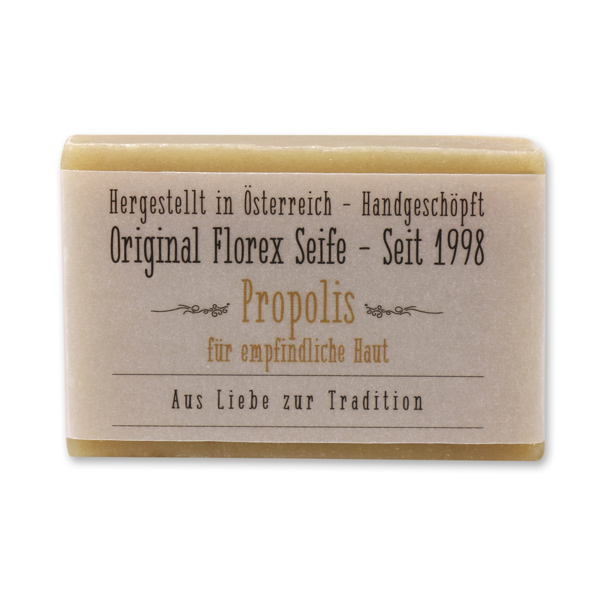 Cold-stirred plant soap 100g with a transparent paper, Propolis 