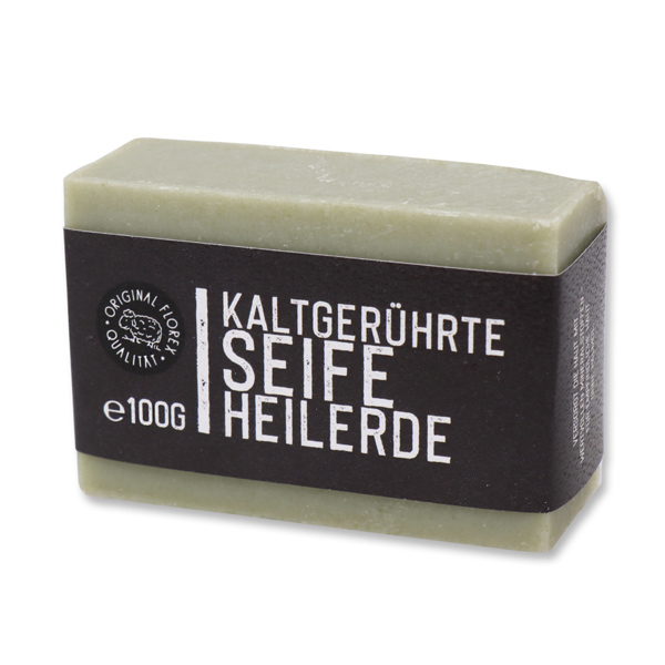 Kaltgerührte Spezialseife 100g "Black Edition", Heilerde 