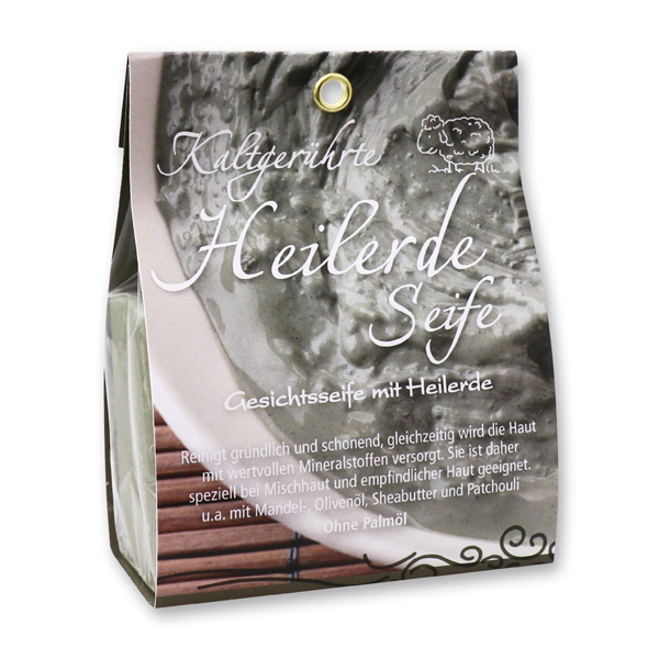 Cold-stirred plant soap 100g in a bag, Healing clay 