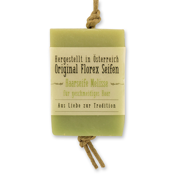 Cold-stirred soap 90g hanging, with transparent paper, Hair soap Melissa 