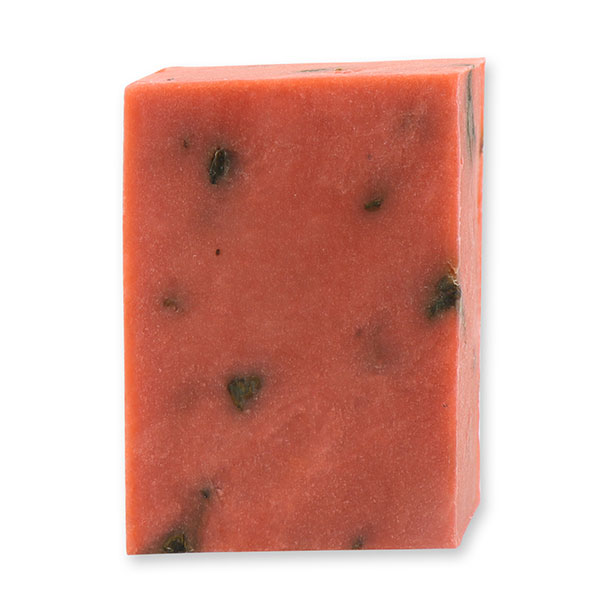 Cold-stirred soap 100g with sheep milk, Rose with petals 