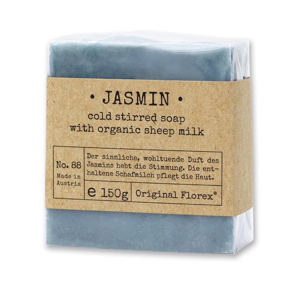 Cold-stirred sheepmilk soap 150g packed in cello "Pure Soaps", Jasmin 