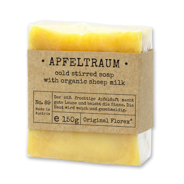 Kaltgerührte Schafmilchseife 150g in Cello "Pure Soaps", Apfeltraum 