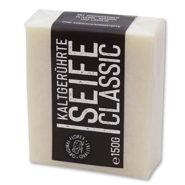 Cold-stirred soap 100g "Black Edition" white, Classic 