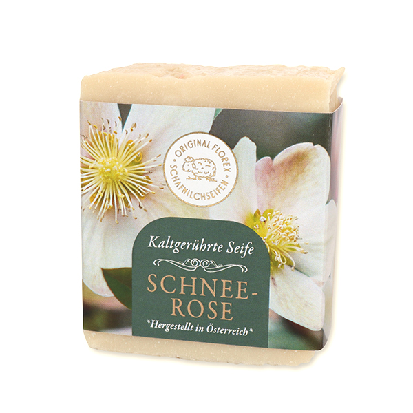 Schafmilchseife kaltgerührt 150g "Goldene Momente", Schneerose 