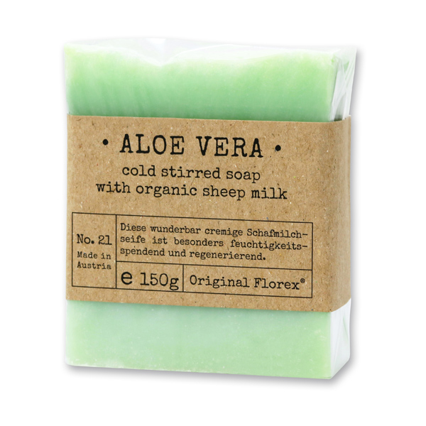 Kaltgerührte Schafmilchseife 150g in Cello "Pure Soaps", Aloe Vera 