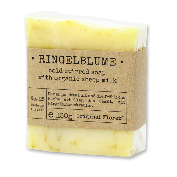 Kaltgerührte Schafmilchseife 150g in Cello "Pure Soaps", Ringelblume 