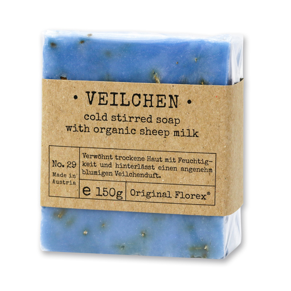 Cold-stirred sheepmilk soap 150g packed in cello "Pure Soaps", Violet 