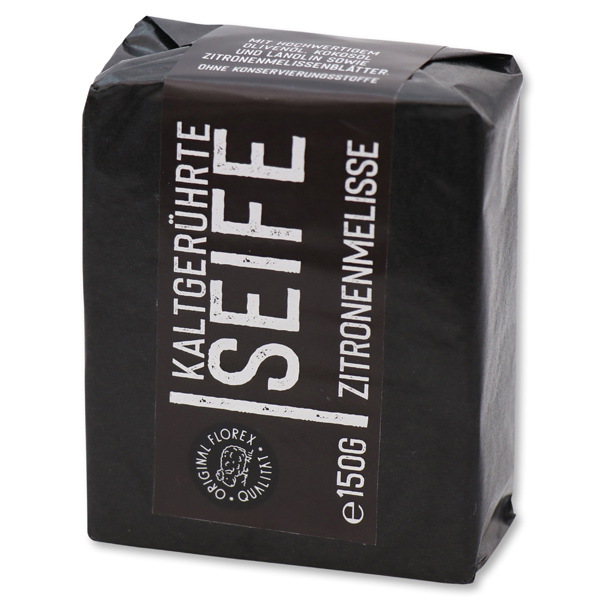Cold-stirred soap 100g "Black Edition" black, Lemon balm 