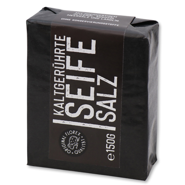 Cold-stirred soap 100g "Black Edition" black, Salt blue 