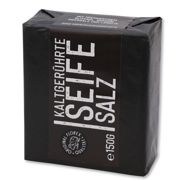 Cold-stirred soap 100g "Black Edition" black, Salt without perfume 