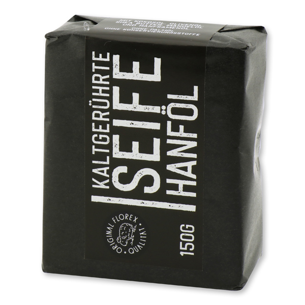 Cold-stirred plant oil soap 100g "Black Edition" black, Hemp oil 