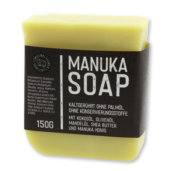 Cold-stirred soap 150g with paper "Black Edition", Manuka honey 