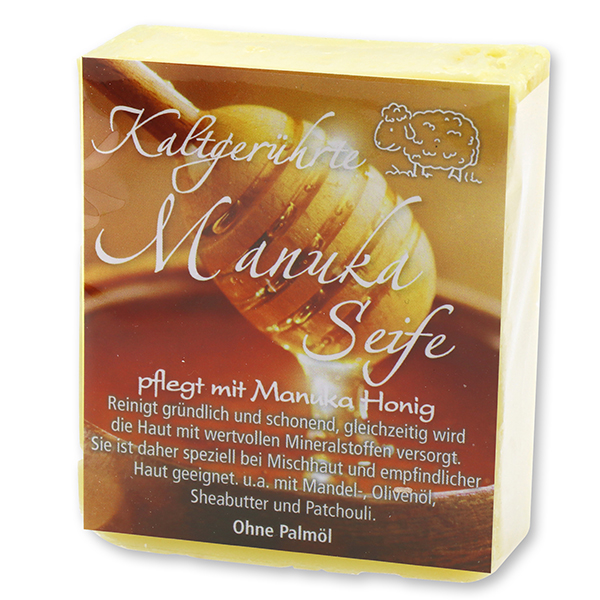 Spezialseife kaltgerührt 150g modern verpackt, Manuka Honig 
