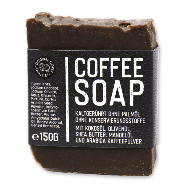 Cold-stirred soap 150g with paper "Black Edition", Coffee 