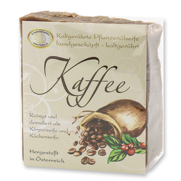 Spezialseife kaltgerührt 150g klassisch verpackt, Kaffee Seife 