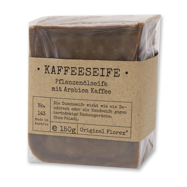 Spezialseife kaltgerührt 150g in Cello "Pure Soaps", Kaffee Seife 