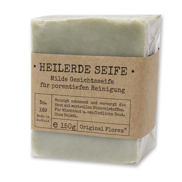 Spezialseife kaltgerührt 150g in Cello "Pure Soaps", Heilerde 