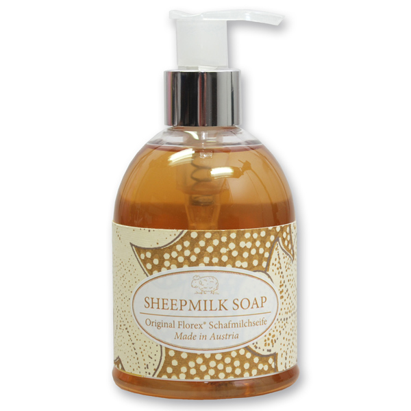 Liquid sheep milk soap 250ml in a dispenser "Gold Edition", Quince 