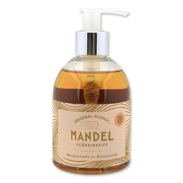 Liquid sheep milk soap 250ml in a dispenser, Almond 