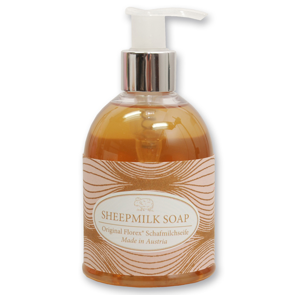 Liquid sheep milk soap 250ml in a dispenser "Rosé Gold Edition", Quince 