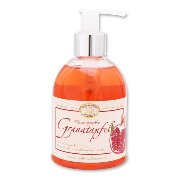 Liquid sheep milk soap 250ml in a dispenser classic, Pomegranate 