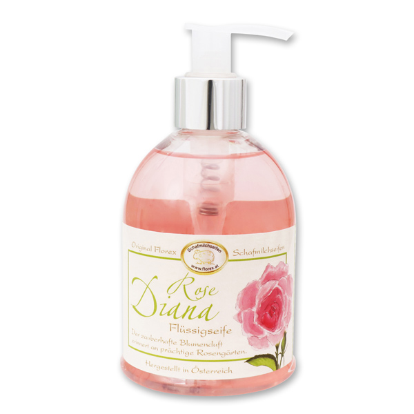 Flüssigseife mit biologischer Schafmilch 250ml im Spender klassisch, Rose 