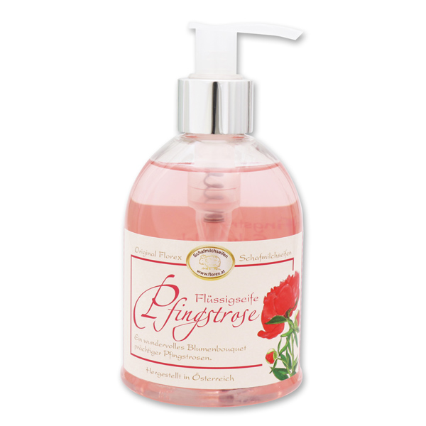 Liquid sheep milk soap 250ml in a dispenser classic, Peony 