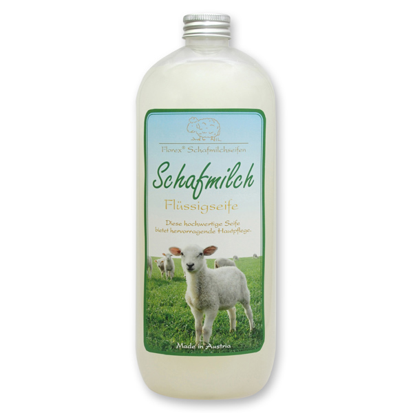 Liquid sheep milk soap refill 1L in the bottle, Classic 