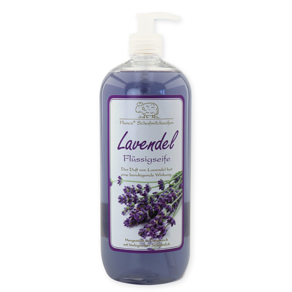 Liquid sheep milk soap refill 1L in the bottle, Lavender 