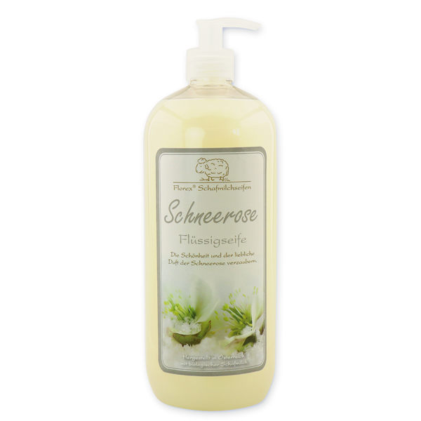 Liquid sheep milk soap refill 1L in the bottle, Christmas rose 