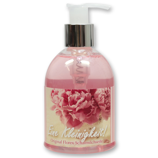 Liquid sheep milk soap 250ml in a dispenser "Eine Kleinigkeit", Peony 