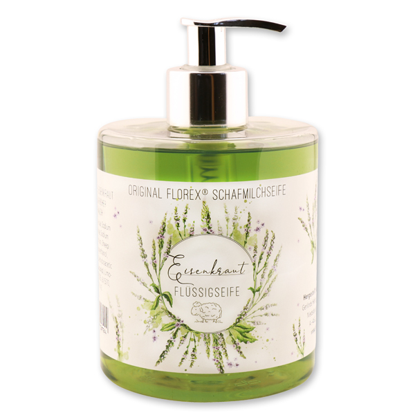 Liquid sheep milk soap 500ml in a dispenser 'Einzigartige Augenblicke', Verbena 