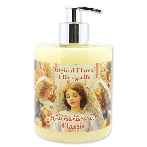 Liquid sheep milk soap 500ml in a dispenser "Christmas magic motif 20", Classic 