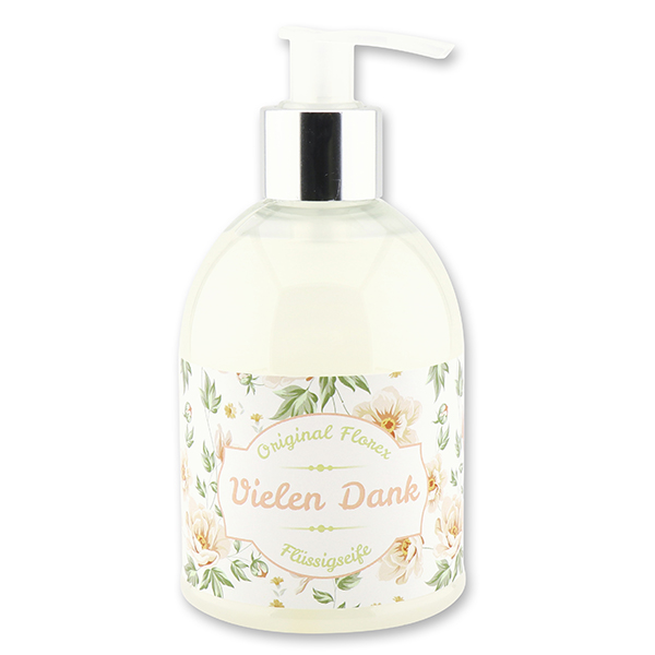 Liquid sheep milk soap 250ml in a dispenser "Vielen Dank", Christmas rose white 