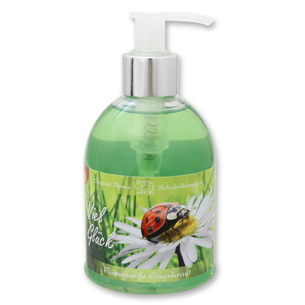 Liquid sheep milk soap 250ml in a dispenser "Viel Glück", Verbena 